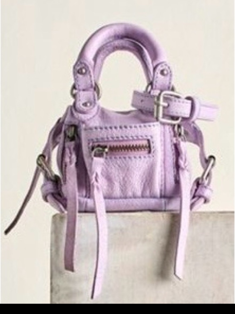NWT We the Free people micro tiny Emerson leather bag coin purse tote lilac